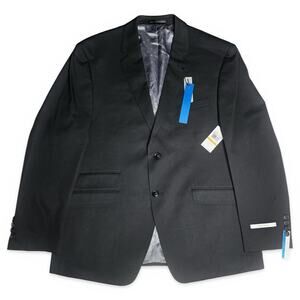 Perry Ellis Portfolio Mens Blazer 48L Fit Black Shadow Cord NWT